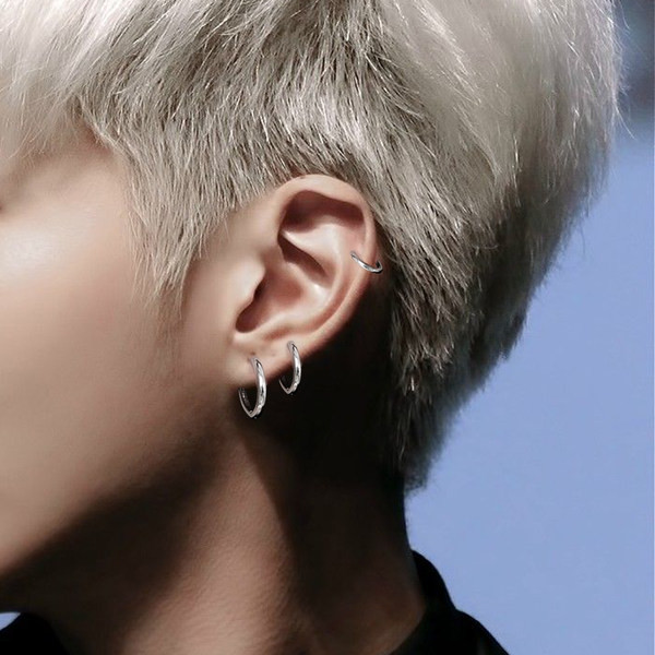 Vyriški retro stiliaus užsegami auskarai be auskarų