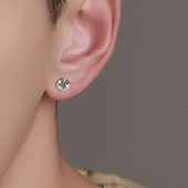 Ανδρικό μονό σκουλαρίκι σε ασημί χρώμα