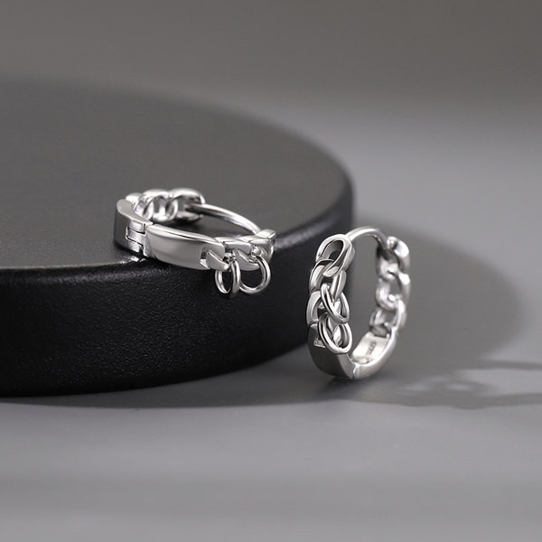 Ikdienas stila vīriešu auskari ar sprādzi