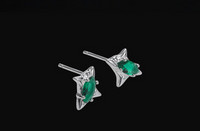 Ανδρικά σκουλαρίκια με πράσινη πέτρα