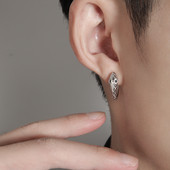 Ασημένια ανδρικά σκουλαρίκια σε σχήμα φιδιού