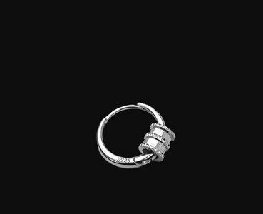 Ανδρικά στρογγυλά σκουλαρίκια με μενταγιόν και πέτρες