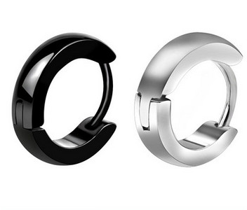 Vīriešu auskars - 1 gab. melnā un sudraba krāsā