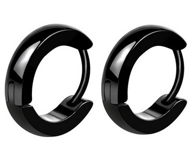 Vīriešu auskars - 1 gab. melnā un sudraba krāsā