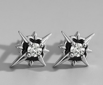 Férfi fülbevaló fekete és ezüst színben