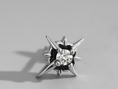 Férfi fülbevaló fekete és ezüst színben