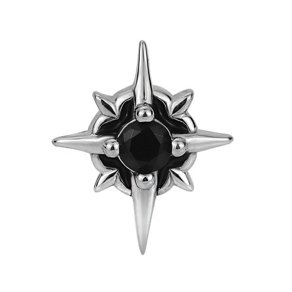 Férfi fülbevaló fekete és ezüst színben