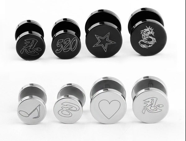 Férfi fülbevaló fekete és ezüst színben