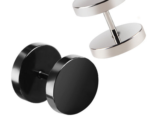 Férfi fülbevaló fekete és ezüst színben