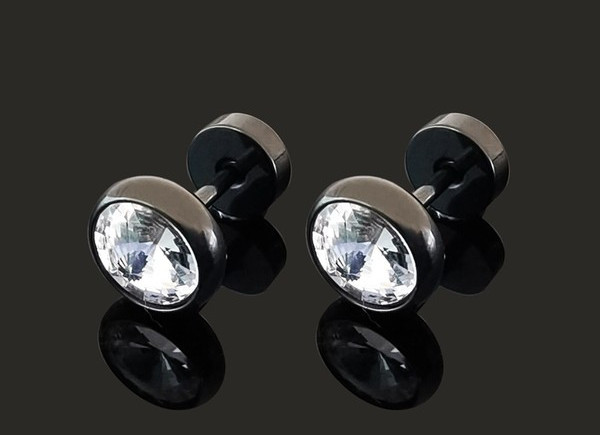 Férfi fülbevaló 1 db - ezüst, arany és fekete színben