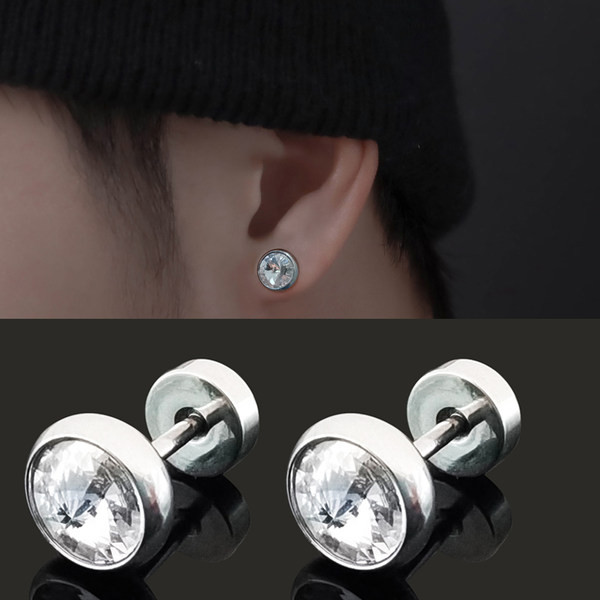 Férfi fülbevaló 1 db - ezüst, arany és fekete színben