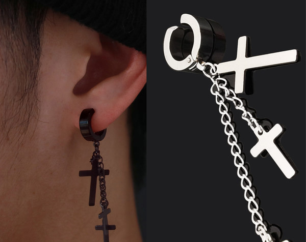 Ležerne muške naušnice s privjeskom u obliku križa