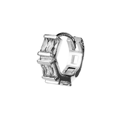 Vīriešu auskaru gredzeni ar dekoratīviem akmeņiem divās krāsās