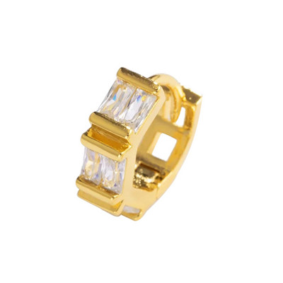 Vīriešu auskaru gredzeni ar dekoratīviem akmeņiem divās krāsās