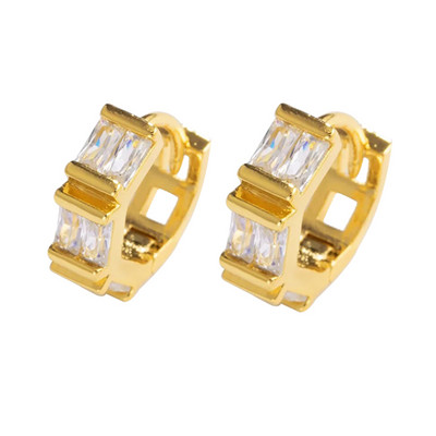 Vīriešu auskaru gredzeni ar dekoratīviem akmeņiem divās krāsās