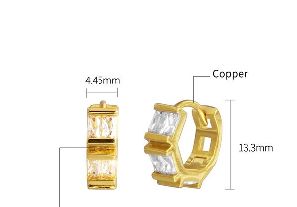 Vīriešu auskaru gredzeni ar dekoratīviem akmeņiem divās krāsās