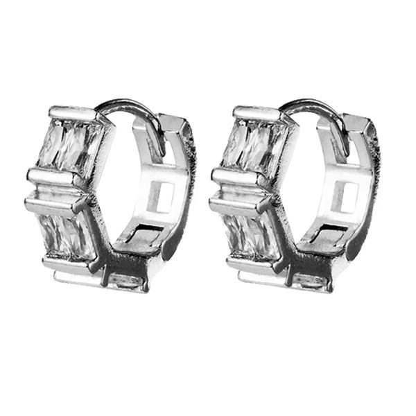 Vīriešu auskaru gredzeni ar dekoratīviem akmeņiem divās krāsās