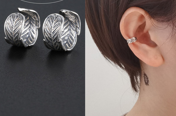 Meeste kõrvarõngad sõrmused mitme mudeli hõbedast värvi