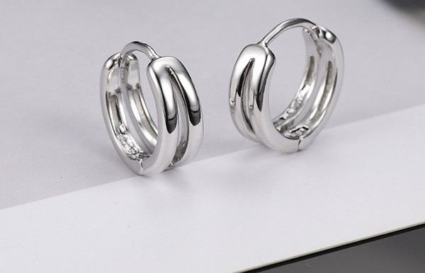 Ikdienas vīriešu auskari gredzeni divās krāsās