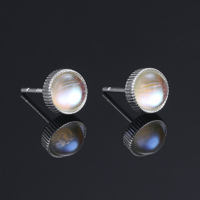 Ümmarguse kujuga meeste kõrvarõngad - hõbedast värvi