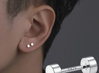Férfi fülbevaló csavaron ezüst színben