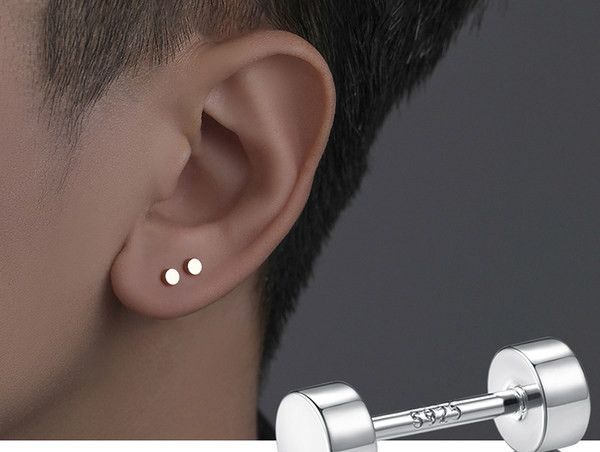 Férfi fülbevaló csavaron ezüst színben