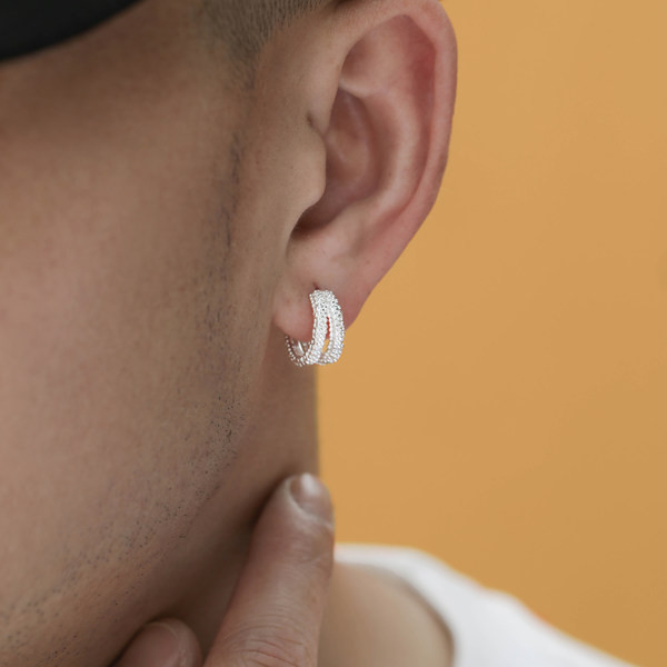 Ikdienas vīriešu auskari ar stīpām