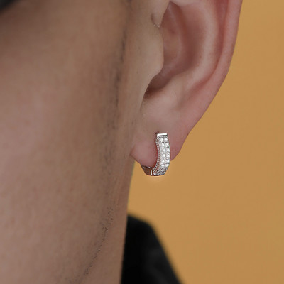 Ανδρικά σκουλαρίκια δαχτυλίδια με διακοσμητικές πέτρες