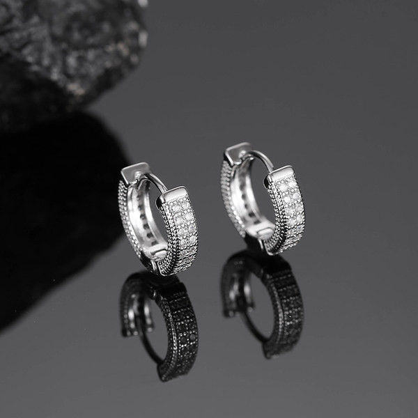 Ανδρικά σκουλαρίκια δαχτυλίδια με διακοσμητικές πέτρες