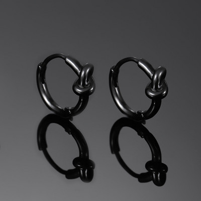Alkalmi karikás fülbevaló - ezüst és fekete színben
