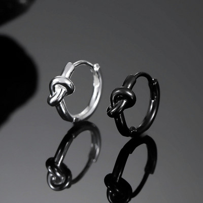 Alkalmi karikás fülbevaló - ezüst és fekete színben