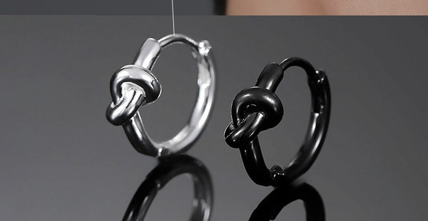 Alkalmi karikás fülbevaló - ezüst és fekete színben