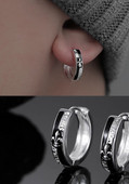 Ležerne muške karike naušnice s 3D elementom