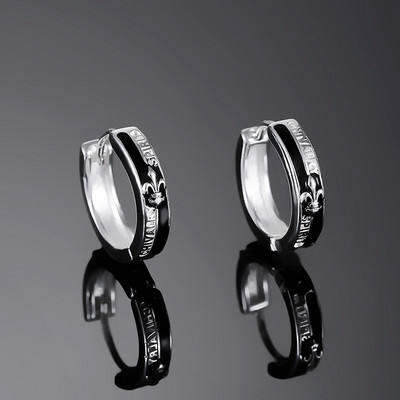 Ležerne muške karike naušnice s 3D elementom