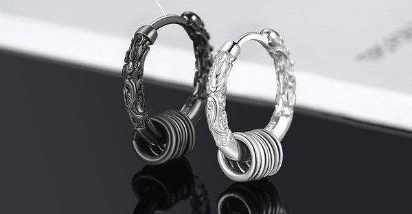 Vīriešu auskari gredzeni-2 krāsas