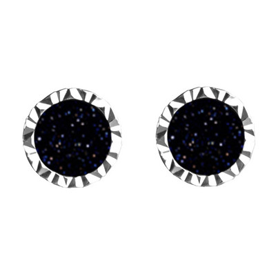 Vīriešu sudraba auskars ar melnu akmeni