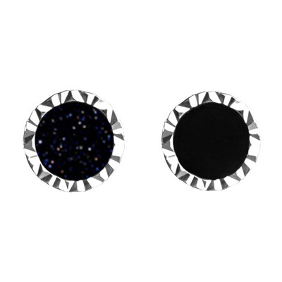 Vīriešu sudraba auskars ar melnu akmeni