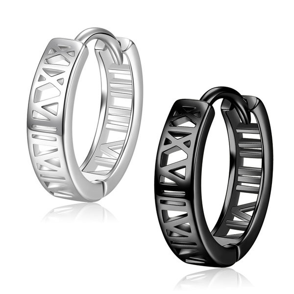 Férfi római számokkal ellátott fülbevaló