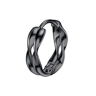 Vīriešu auskari sudraba un melnā krāsā ar apaļu formu