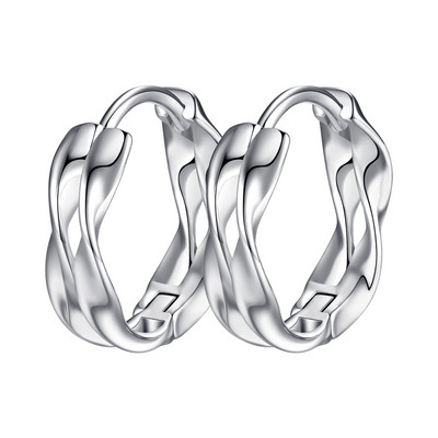 Vīriešu auskari sudraba un melnā krāsā ar apaļu formu