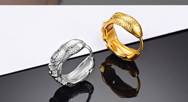 Retro model muških 3D naušnica