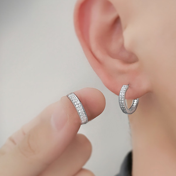 Vīriešu apaļi auskari divās krāsās