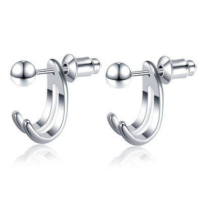 Ανδρικά σκουλαρίκια σε βίδα σε ασημί χρώμα