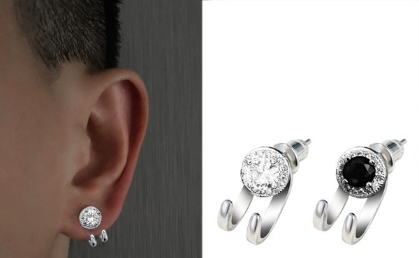 Jauna modeļa vīriešu auskari ar dekoratīviem akmeņiem