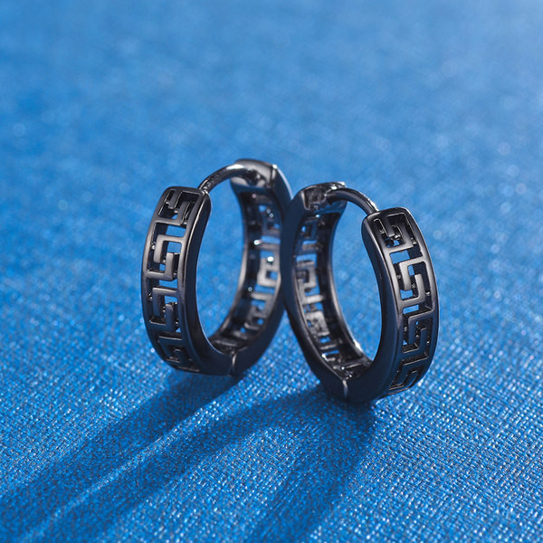 Férfi karika fülbevaló ezüst színben