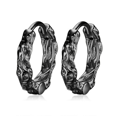 Jauns vīriešu auskaru modelis sudraba un melnā krāsā