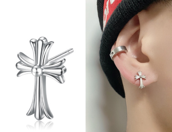 Férfi fülbevaló kereszt alakú két színben