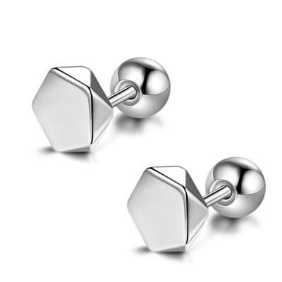 Ανδρικά σκουλαρίκια σε βίδα διχρωμία