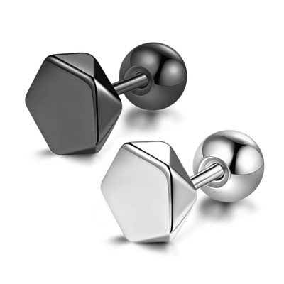 Ανδρικά σκουλαρίκια σε βίδα διχρωμία