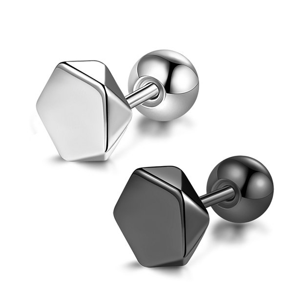 Ανδρικά σκουλαρίκια σε βίδα διχρωμία